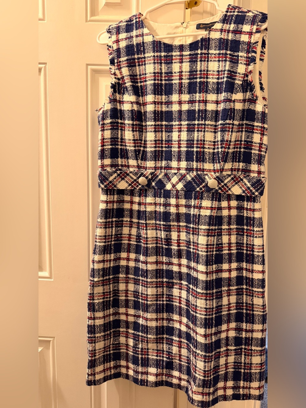 Brooks Brothers Navy, White & Red Plaid Girls' Dress